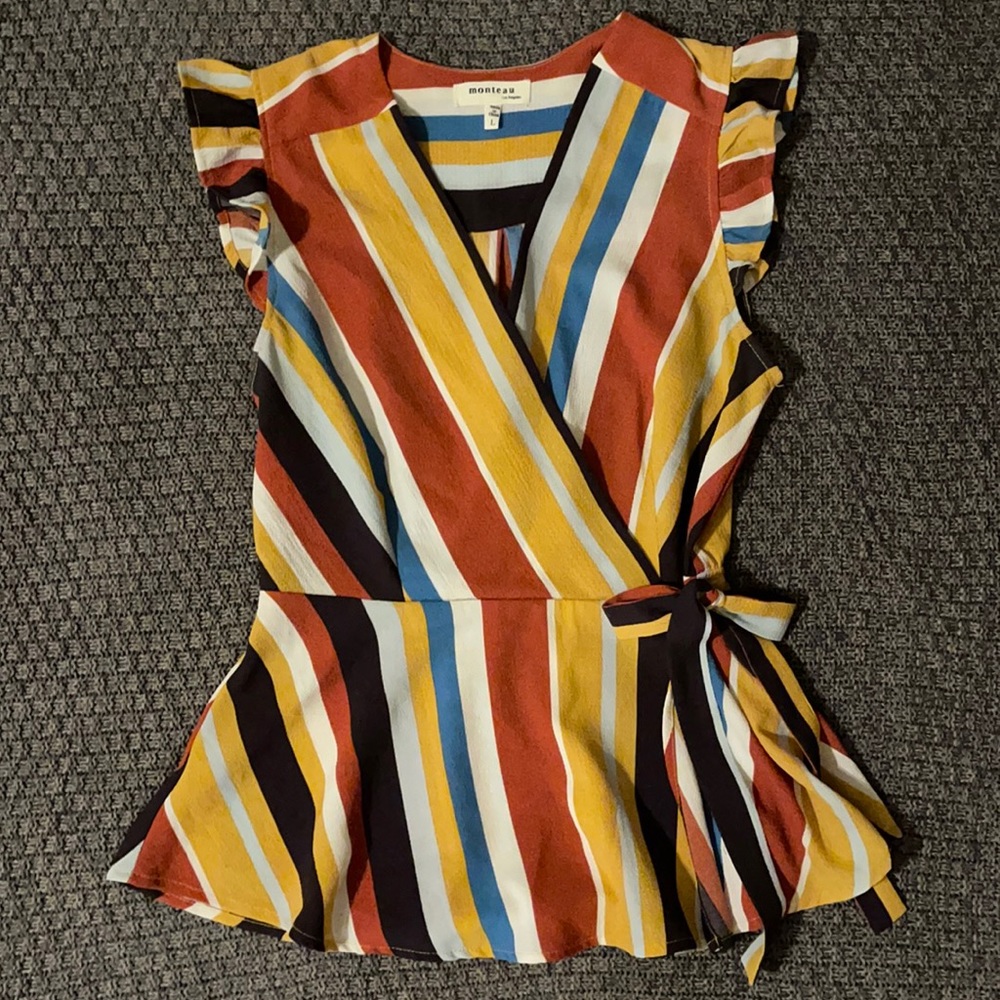 Faux wrap blouse. Large.